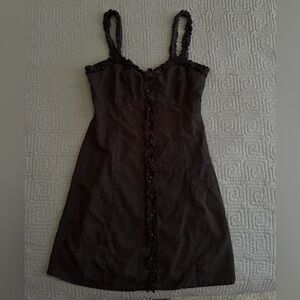 Forever 21 Black Ruffle Trim Dress